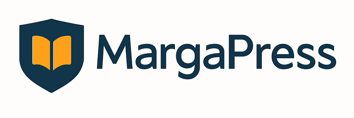 MargaPress logo opción 7 - Shield Crest - Normal 1200x400