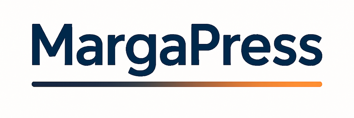 MargaPress logo opción 9 - Gradient Line - Normal 1200x400