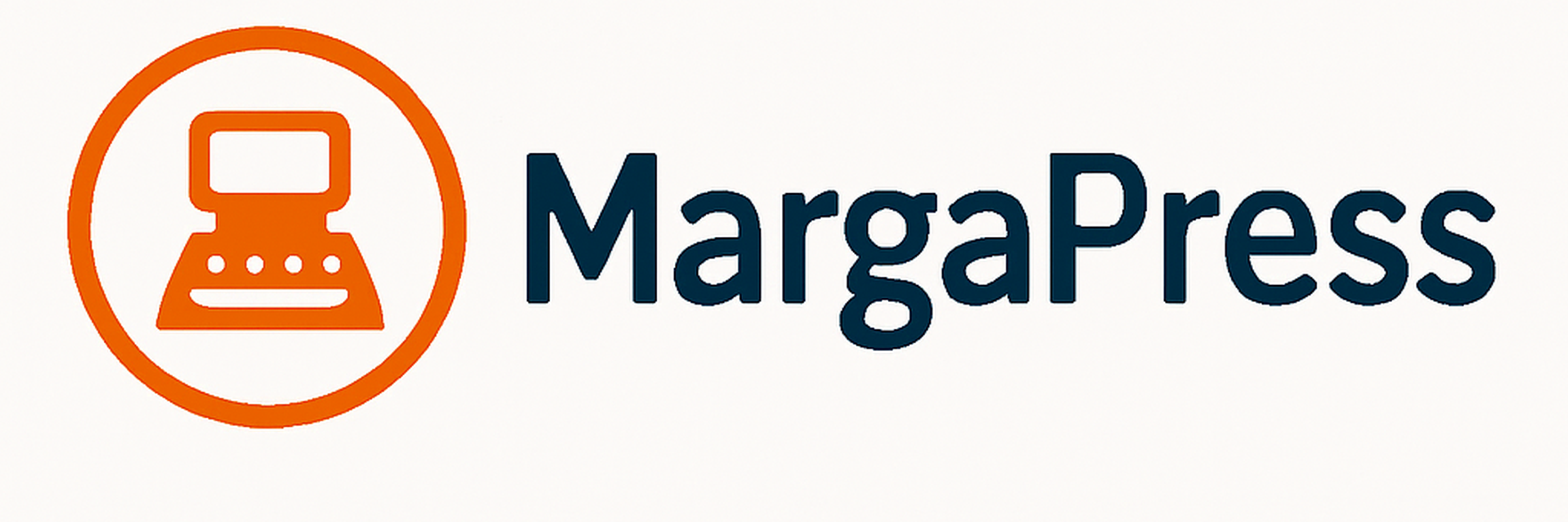 MargaPress logo opción 12 - Typewriter - Retina 2400x800