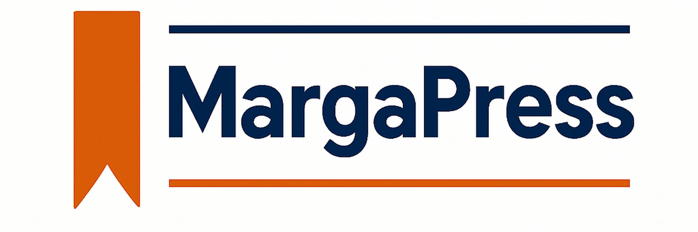 MargaPress logo opción 21 - Double Line + Bookmark - Retina 2400x800