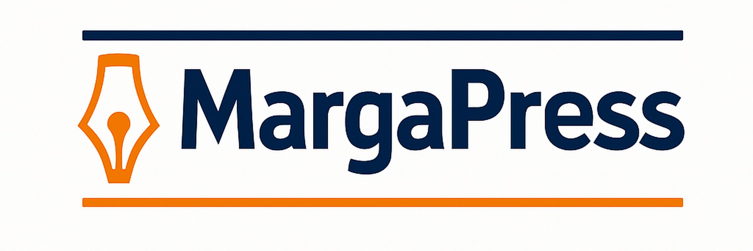 MargaPress logo opción 22 - Double Line + Quill - Retina 2400x800