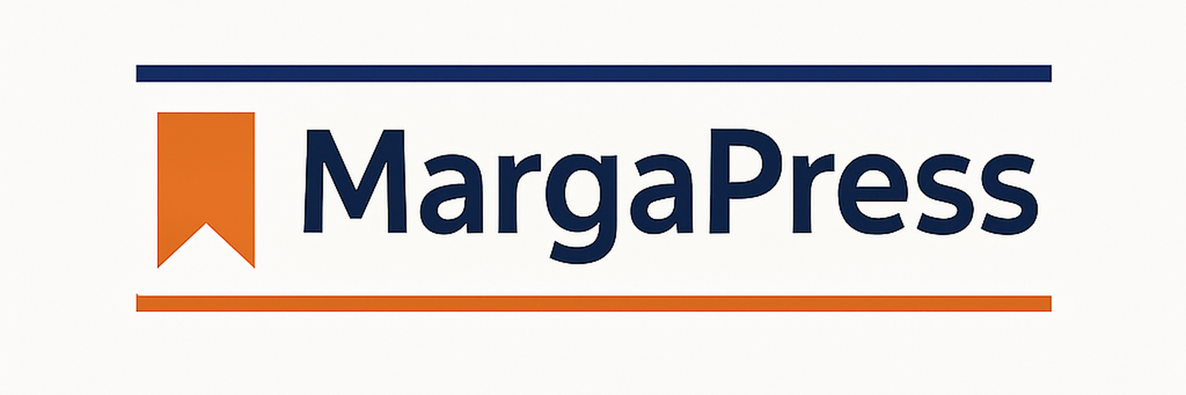 MargaPress logo opción 23 - Double Line Bookmark Inline - Retina 2400x800