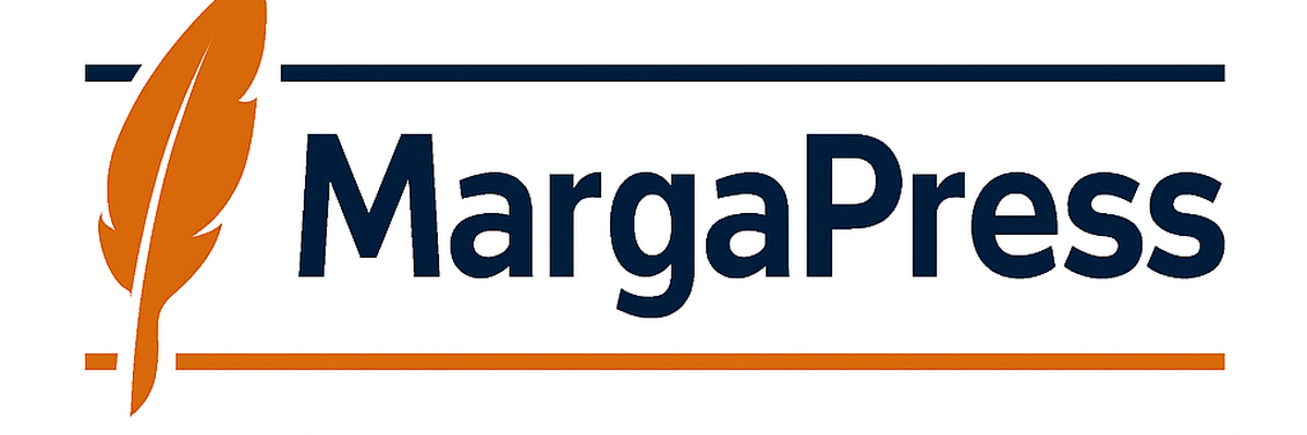 MargaPress logo opción 24 - Double Line Quill Up Filled - Normal 1200x400