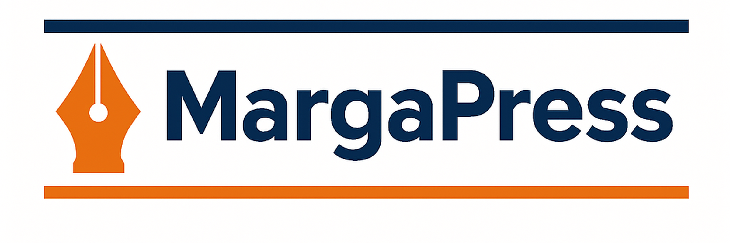 MargaPress logo opción 25 - Double Line Nib Up Filled - Retina 2400x800