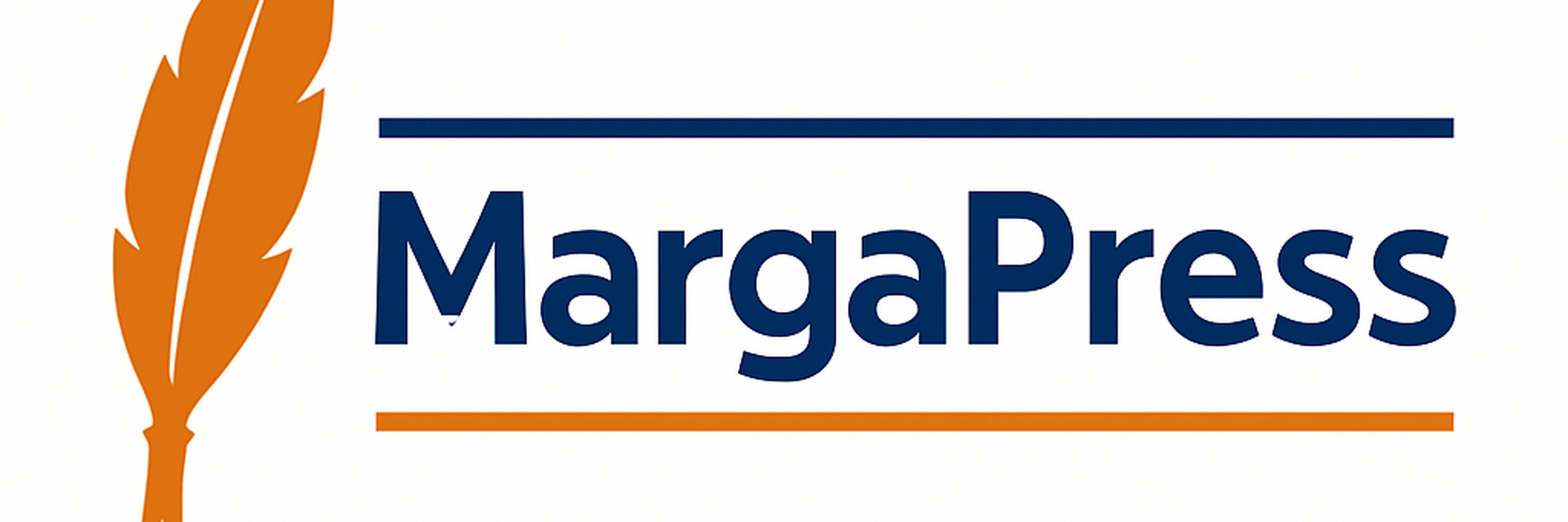 MargaPress logo opción 26 - Double Line Quill Full - Retina 2400x800