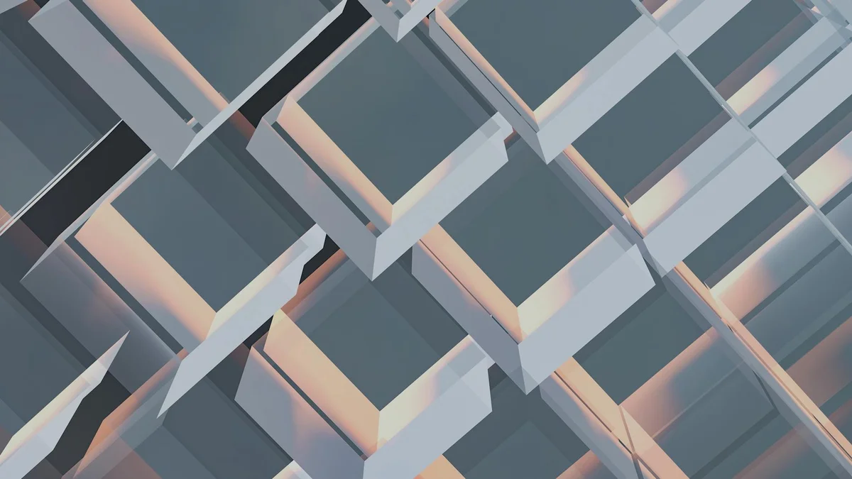 Skills Claude personalizadas: piezas reutilizables que multi... — A seamless abstract 3D render with a modern geometric pattern and techno art sty