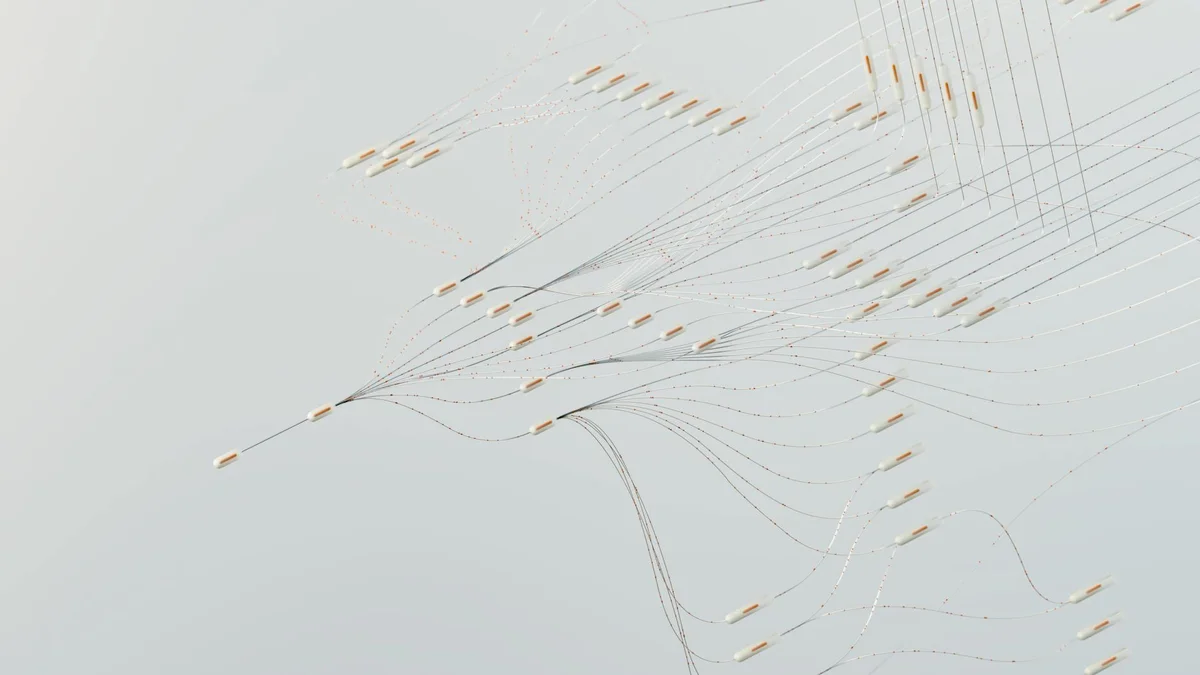 Memorias persistentes en Claude: cómo hacer que la IA aprend... — Abstract illustration depicting complex digital neural networks and data flow.
