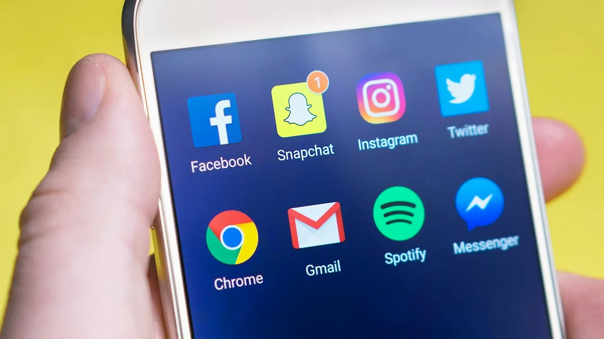 Como leer tus estadisticas de TikTok — A person's hand holding a smartphone displaying social media and communication a